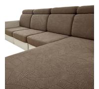 TAIOYHD Housse de Coussin de canapé Housse de canapé en Forme de Feuille | Sangles de fixation élastiques, protection de meubles, housse de canapé de salon(Bruin,Large Double)