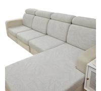 TAIOYHD Housse de Coussin de canapé Housse de canapé en Forme de Feuille | Sangles de fixation élastiques, protection de meubles, housse de canapé de salon(Gris,Large Double)