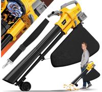 TAIRDA Souffleur à feuilles compatible avec batterie Dewalt 20 V (sans batterie), broyeur électrique sans fil 3 en 1 avec sac de collecte de 40 L, mode turbo pour un nettoyage rapide de l'allée de
