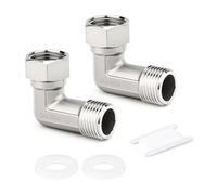 TAISHER 2 pièces Coude 90 degrés en 304 acier inoxydable, 2 extrémités, connecteur flexible et mobile, 3/4" MBSP x 3/4" FBSP pour pulvérisateur, vanne coudée, bras de douche