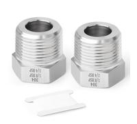 TAISHER 2 pièces forgées en acier inoxydable 304, douille hexagonale réductrice, 1/4"BSP mâle à 1/8"BSP femelle, adaptateur de tube à forger, pour gaz d'échappement d'eau et d'air