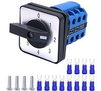 Taiss LW26-20 Commutateur de sélecteur à came rotative universelle 5 positions 12 bornes 20A 550V Inverseur Commutateur Rotatif,avec 4 vis +SV2-4s Borne de connexion bleue LW26-20 0-5/3+DZ