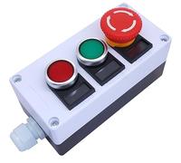 Taiss/Vert Rouge Commutateur à Bouton-poussoir Momentané 440V 10A 1NC 1NO,arrêt D'urgence Champignon Rouge 1NC 1NO Boîte de Commutation à Bouton-poussoir à Verrouillage hz-11ZS-GR
