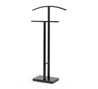 TAISSU - Valet de chambre Mod. ADAK - Couleur Noir Mat - Avec Porte-Chemise Supérieur et Barre pour Pantalons - 52 x 18 x 100 cm - Acier avec Base en Béton - Porte-vêtements