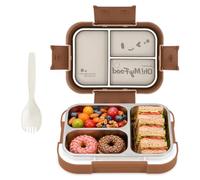 TAIVIN Boîte bento 3 compartiments étanche insert inox 750ml | Plastique PP | Insert inox 304 | étanche | 4 clips | lave-vaisselle | Inox non compatible micro-ondes