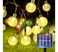 Taiyongkang Guirlande lumineuse solaire d'extérieur 8M 30LED Boule, Guirlande lumineuse solaire extérieure résistante aux intempéries IP65 pour balcon et jardin, guirlandes lumineuses solaires