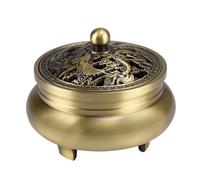 TAIYOU Brûleur encen vintage en laiton avec support bâtons, brûleur métal 9 pieds, fonctionne bâtons cônes, porte-encens chambre à coucher, aromathérapie