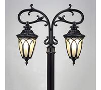 TAIYUESHAN Lanterne en Verre Minimaliste à 2 lumières, lampadaire de Paysage, étanche, Cour rétro, Poteau Haut, extérieur, Villa, Jardin, communauté, Maison, Pilier européen