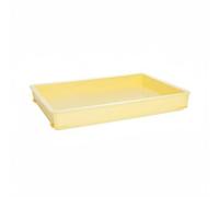 TAIZhiChen Boîte à Pâte à Pizza avec Couvercle Qualité Commerciale Bac de Pousse Empilable Contenant Alimentaire pour Boulangers, 57cm X 38.5cm X 7.2cm, C12 Boîte À Pâte Jaune, Hauteur 72mm