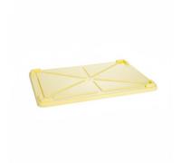 TAIZhiChen Boîte à Pâte à Pizza avec Couvercle Qualité Commerciale Bac de Pousse Empilable Contenant Alimentaire pour Boulangers, 57cm X 38.5cm X 3cm, Couvercle De Boîte À Pâte Jaune