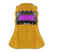 TAIZhiChen Cagoule Soudage avec Visière Relevable Intégral Cagoule Soudage en Cuir Résistant à la Chaleur Masque Soudeur avec, Masque De Soudage en Cuir Pleine Enveloppe Classique
