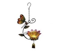 TAIZhiChen Mangeoire Papillon Fleur Métal Noir Mangeoire Florale en Fer Feuilles Décoratives Décoration Extérieure pour Extérieur