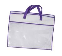 TAIZhiChen Organisateur de Placard, Sac Textile avec Poignées, Organisateur de Vêtements, Sac de Rangement pour Couettes/Couvertures/Couettes/Oreillers/Jouets/Draps, 70 X 50 Cm, Bord Violet