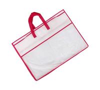 TAIZhiChen Organisateur de Placard, Sac Textile avec Poignées, Organisateur de Vêtements, Sac de Rangement pour Couettes/Couvertures/Couettes/Oreillers/Jouets/Draps, 70 X 50 Cm, Bord Rouge