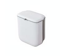 TAIZhiChen Poubelle Murale Pliable Corbeille Pliable Suspendue avec Couvercle Coulissant Rabatable Ouverture 205cm Bande de Pression pour Sac Double Installation, Blanc