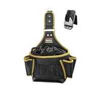 TAIZhiChen Sacoche à outils à clip facile, sac banane, sac taille, léger et portable, en tissu Oxford noir, pour électricien, entrepreneur et plombier.