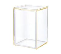 TAIZhiChen Vitrine transparente pour rangement à domicile, anti-poussière, décoration, présentoir pour poupées, bijoux, mini jouets, figurines de salon, Jaune