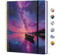 Taja Large Spiral Lined Journal for Women, 8.5" x 11" Notebooks for Work Collge Ruled, A4 Aesthetic Cute Journaling Notebooks for Writing, Plastic Cover, Violet Lagoon