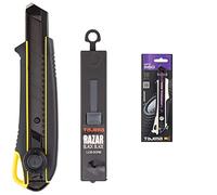 Tajima Cutter dc561yb avec 13 lames RAZAR Black lcb50rbc, 1 pièce, Taj de 10114 & DFC560W Razar Black Cutter avec blocage bouton-poussoir/aileron, Noir/Violet