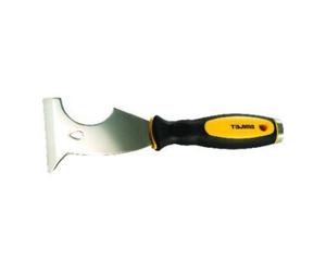 TAJIMA Spatule multifonction l. 75 mm inox.er acier avec extracteur de clous manche bic Quantité:1