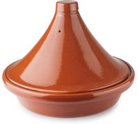 Tajine – Cocotte à tajine – Pour cuisson lente – En terre émaillée – 28 cm – Couleur marron naturel