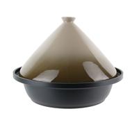 Cook Concept Tajine Fonte d'aluminium 30 cm Induction Antiadhésif Couvercle conique Marron et Noir