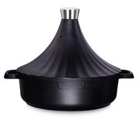Tajine de 28 cm, 4,2 litres, en aluminium, antiadhésive, de couleur noire, adaptée à la cuisson au four