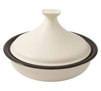 Tajine de 31 cm, blanche, avec couvercle, capacité de 2,5 litres, en céramique, adaptée à la cuisson au four