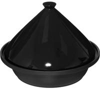 Tajine en aluminium - Cocotte pour braiser - Cuisson lente - Compatible avec toutes les sources de chaleur - 30 cm - Noir