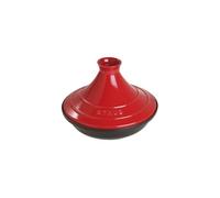 Tajine en fonte O 28 cm noir avec couvercle de marmite cerise Staub