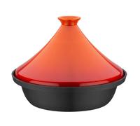 Tajine en Fonte Couvercle Céramique Induction Bicolore GSW Orange Gris Anthracite D30 cm