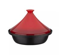 Tajine en Fonte Couvercle Céramique Induction Bicolore GSW Rouge Gris Anthracite D30 cm