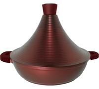 Tajine en fonte d'aluminium Ø32cm induction Poignées en silicone Cocotte-minute Bourgogne