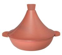 Tajine en fonte d'aluminium Ø32cm induction Poignées en silicone Cocotte-minute Marron clair
