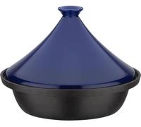 Tajine en Fonte Massive GSW, 30 x 22 cm, Couvercle Céramique, Induction, Bleu