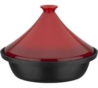 Tajine en Fonte Massive GSW, 30 x 22 cm, Couvercle Céramique, Induction, Rouge