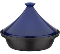 Tajine en fonte massive - GSW - 30 x 22 cm - Couvercle en céramique - Compatible induction - Bleu