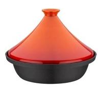 Tajine en Fonte Couvercle Céramique Induction Bicolore GSW Orange Gris Anthracite D30 cm