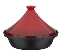Tajine fonte massive - GSW - 30 x 22 cm - Couvercle céramique - Induction - Rouge