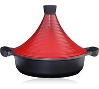 Tajine marocain - Cocotte à mijoter - Cuisson lente - Couvercle auto-suffisant - Grand modèle, 28 cm - Polyvalent