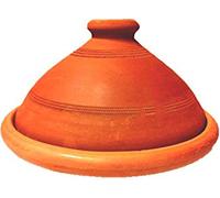 Tajine marocain - Cocotte en terre cuite - Cuisine saine - Fabriqué à la main - Terracotta - 26 cm - Terracotta