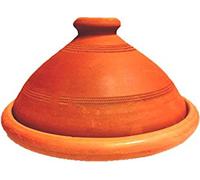 Tajine marocain - Cocotte en terre cuite - Cuisine saine - Fabriqué à la main - Terracotta - 26 cm - Terracotta