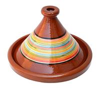 Tajine marocain coloré émaillé du Maroc Ø 30 cm pour 4 à 5 personnes | Pot de cuisson en argile naturel sans substances nocives fabriqué à la main et décoré
