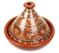 Tajine marocain en terre cuite émaillée L´orient pour 4 à 5 personnes - Conique - Bleu - Céramique - Fabriqué à la main à Marrakech, coloré