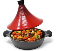 Tajine marocain Joejis avec couvercle antiadhésif - Casserole en fonte d'aluminium pour induction 28 cm - Casserole à tajine pour la cuisine