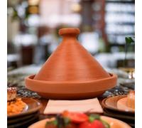 Tajine marocain pour la cuisine, originaire du Maroc, pour 1-2 personne, diamètre de 26 cm, fabriqué à la main au Maroc, fabriqué à la main à Marrakech - Sans polluants, non émaillé, tagine tajin