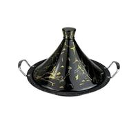Tajine Royal Swiss 34 cm - Acier inoxydable, revêtement antiadhésif, couvercle porcelaine - Toutes sources de chaleur, induction, gaz, électrique - Cuisine saine (Noir, 34 cm)