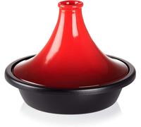 Tajine Schotel - Poêle en fonte - Cuisson lente - Base en fonte - 27 cm - Rouge cerise