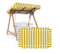 TAJMDGW Balancelle Hollywoodienne Toit De Rechange Rayures Toile De Rechange Balancelle De Terrasse Jardin, Soleil Auvent De Balançoire Extérieur(Orange stripe,195X125cm)