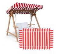TAJMDGW Balancelle Hollywoodienne Toit De Rechange Rayures Toile De Rechange Balancelle De Terrasse Jardin, Soleil Auvent De Balançoire Extérieur(Red stripe,195X125cm)